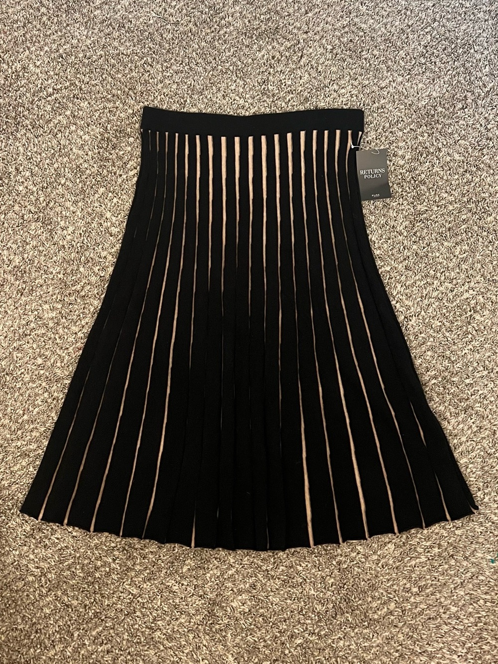 Pure Collection black cashmere wool pleated midi skirt cozy winter academia